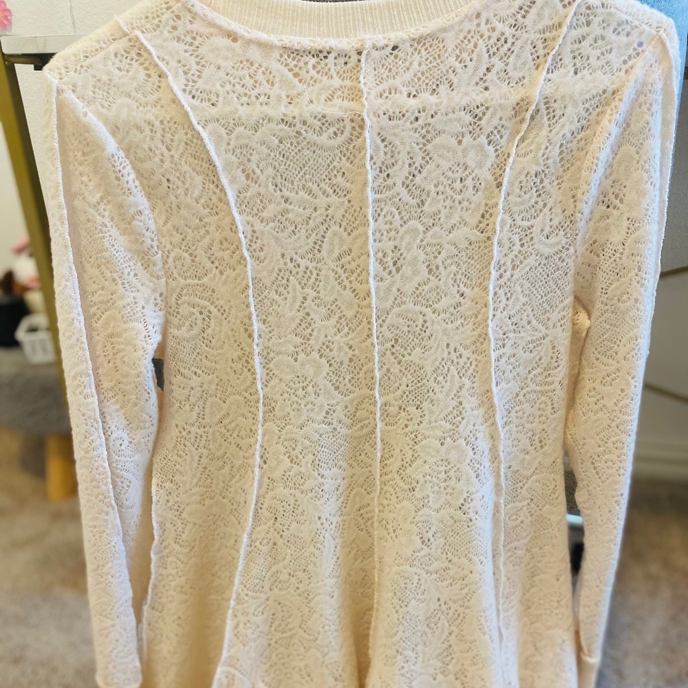 Free people coffee in the morning lace up tunic